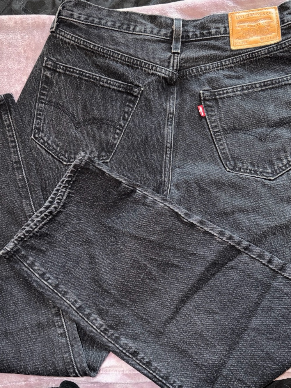 Levi's Premium 568 Men's Charcoal Black Straight Jeans
